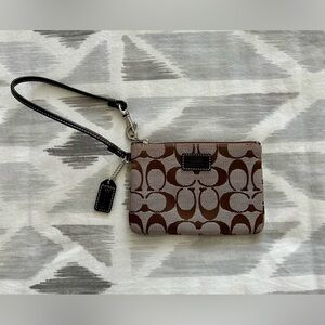 Coach Signature Monogram Wristlet